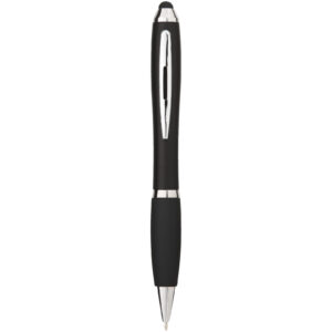 Penna a sfera con stylus e impugnatura nera Nash
