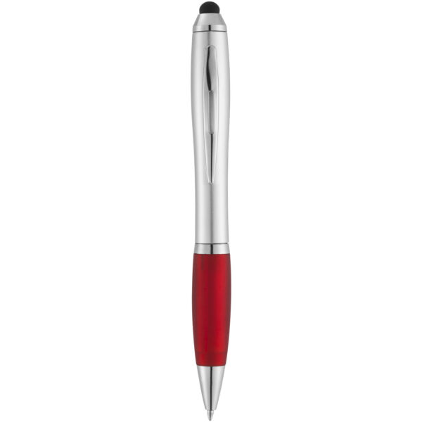 Penna a sfera con stylus e impugnatura colorata Nash