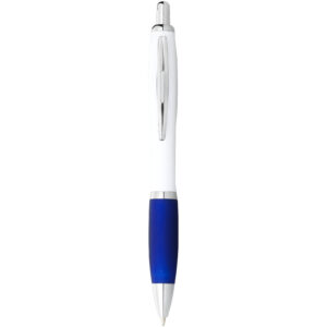 Penna a sfera con fusto bianco e impugnatura colorata Nash