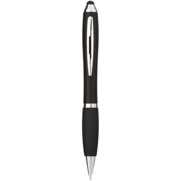 Penna a sfera colorata con stylus e impugnatura nera Nash