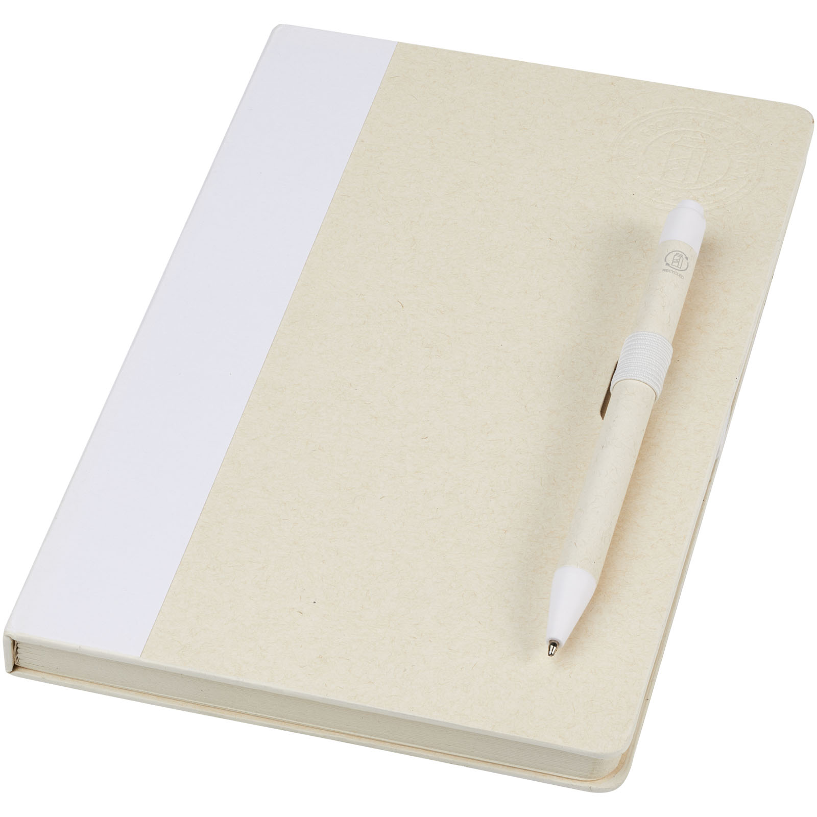 Set blocco note formato A5 e penna a sfera Dairy Dream realizzati con cartoni del latte riciclati