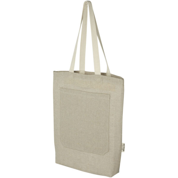 Tote bag in cotone riciclato da 150 g/m² con tasca frontale Pheebs - 9L